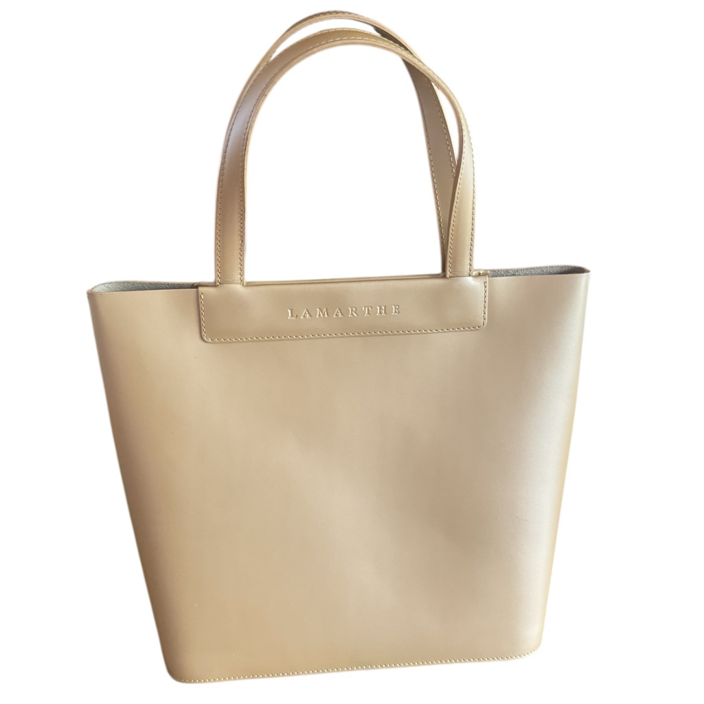 Elegant Tan Leather Lamanthe Tote Bag With Minimalist Design